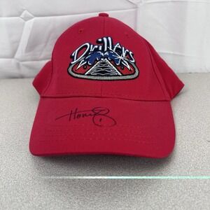VTG Tulsa Drillers Promo Hat Red Size Large Fitted Signed Minor League MiLB
